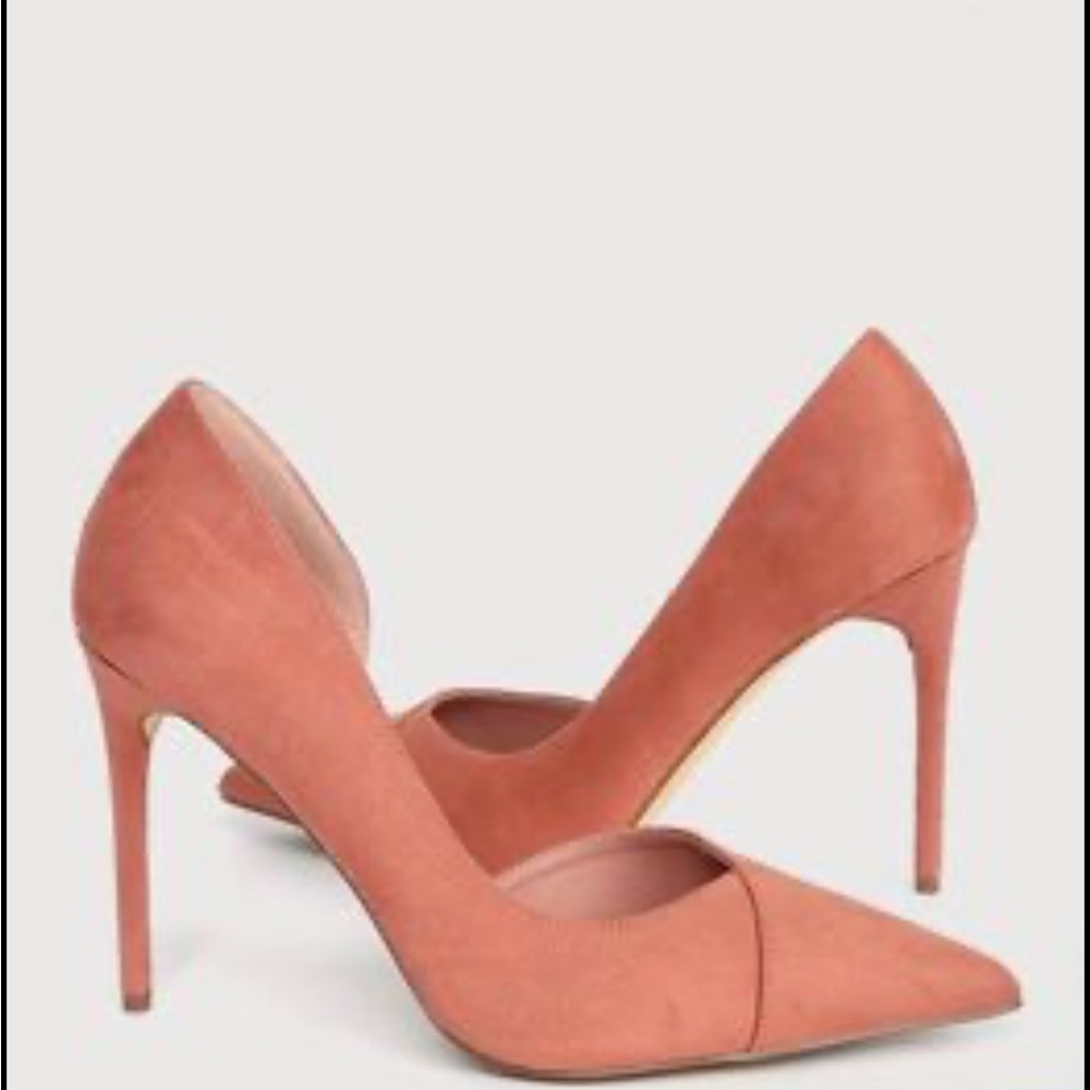 Lulus Satsuki Dusty Rose Suede Pointed-Toe D'Orsay Pumps High Heels Size 8